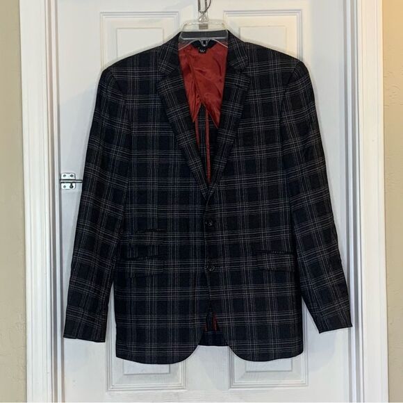 S2 Couture Gray Plaid Sports Coat Size 40R - Picture 8 of 9